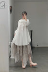 Marc Le Bihan lace embroidered skirt 2596 series plant dyeing France MLB-2596-ZZHUI PEARL GREY pearl gray lace embroidery